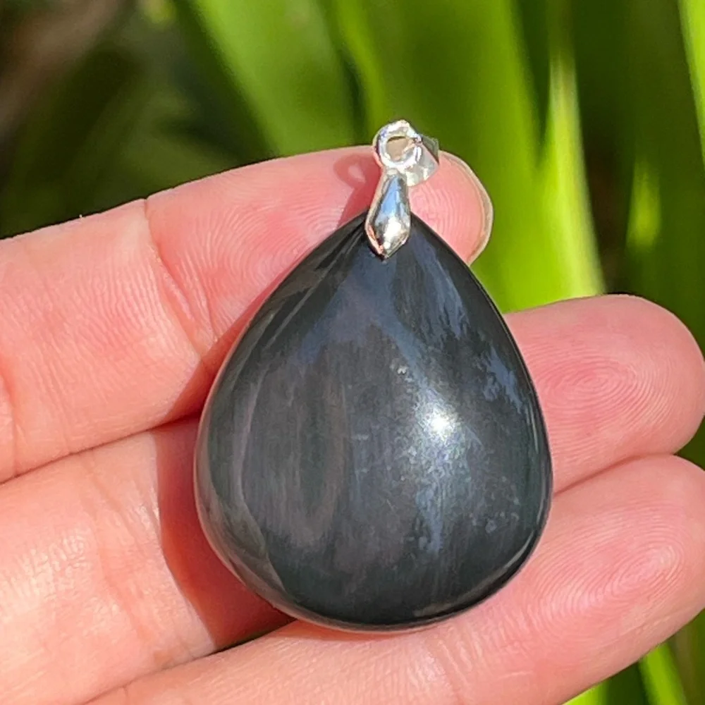 925 silver plated rainbow obsidian pendant‎